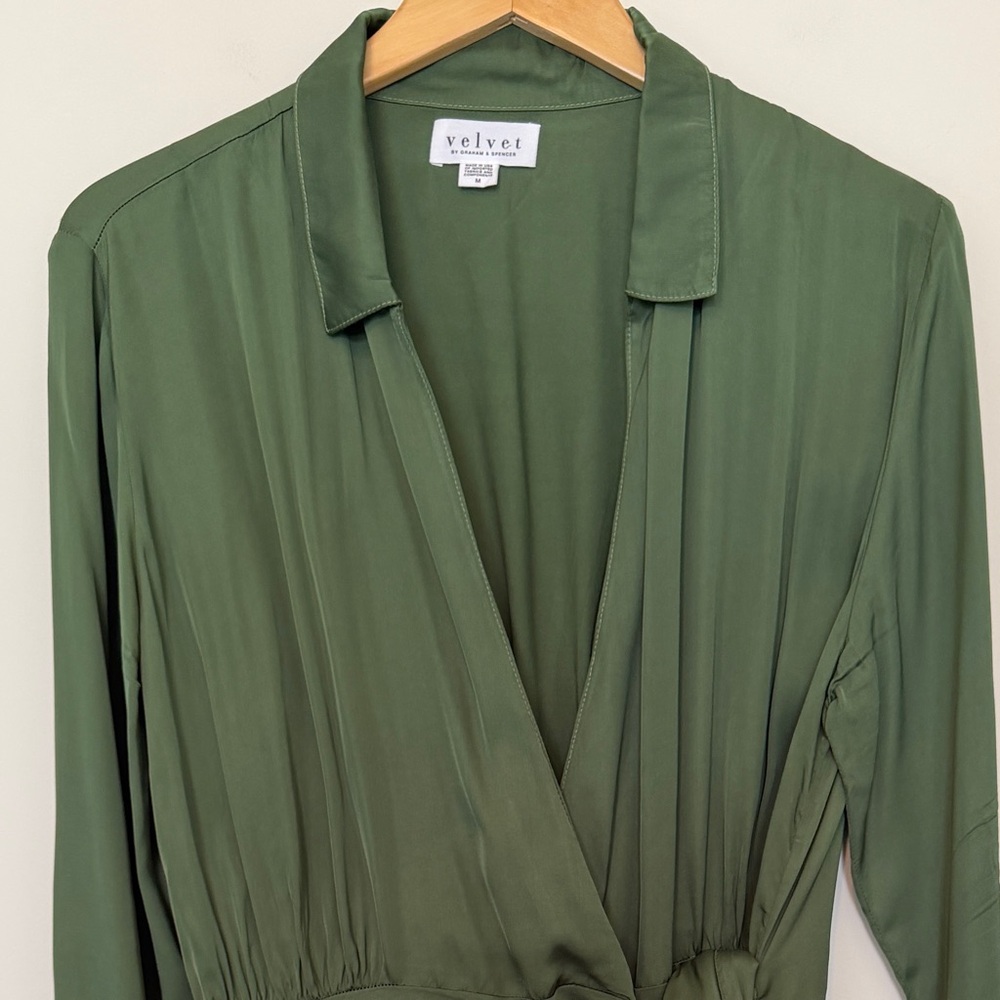 Velvet by Graham & Spencer Green Wrap Dress - Picture 7 of 8